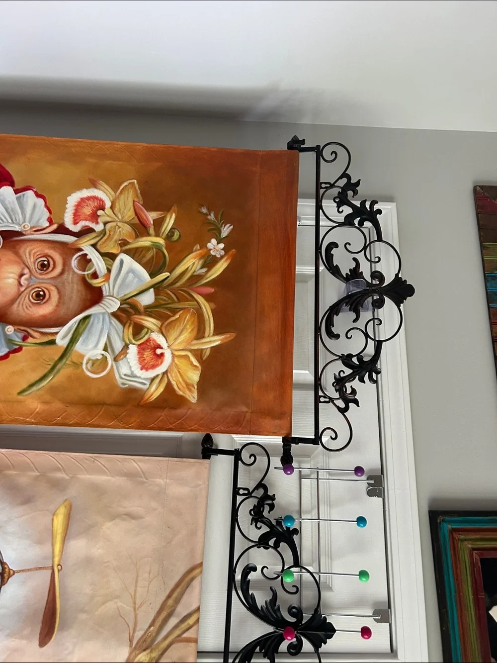 Whimsical Monkey Wall Art Panels in Brown, Green, Red